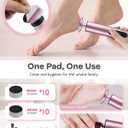 4 x Electric Foot Callus Remover - 9-Speed Adjustable, Callus Remover for Feet with LED Display, Rechargeable & Wireless Pedicure Tools for Dead Skin (Pink)