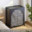 Laundry Hamper with Lid, Bamboo Clothes Laundry Basket with Handles, Removable 2-Section Liner bag, Hampers for Bedroom Aesthetic, Large Storage for Bath Towel, Sheets or Toys, Home (Black), 21.9" X 13.8" X 26.6"