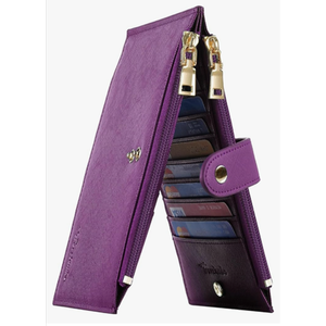 Travelambo RFID Wallet Women Large Size Bifold Multi Card Wallet Case with Zipper Pocke Credit Card Holder for Women, Purple