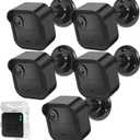 Blink Outdoor Camera Wall Mount Compatible with 4 (Newest Model)& 4th Gen,5 Pack Weatherproof Protective Housing,360 Degree Adjustable with Blink Sync Module 2 Outlet Mount for Blink Camera System (Black)