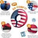 BENCMATE Inflatable Dog Cone Collar Alternative, Soft Dog Cone for Small Medium Large Dogs and Cats, Neck Recovery ECollar Donut Collar After Surgery (Medium+, Flag) (Red, M)