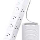 One Beat Extension Cord 15 ft, Surge Protector Power Strip with 8 Widely AC Outlets 3 USB(2 USBC), Flat Plug Power Strip, Desktop Charging Station with Overload Protection for Home, Office, Dorm, ETL Listed