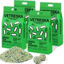 VETRESKA Tofu Cat Litter, Natural Kitty Litter Strong Clumping Flushable Cat Litter Pellets Ultra Absorbent, Odor Control, Dust-Free, Low Tracking Eco-Friendly Tofu Litter, Greentea (5.5lb 4bags)