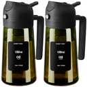 SWEET VIEW  Olive Oil Dispenser and Oil Sprayer – 16oz/470ml Glass Light-Proof Oil Pourer for Kitchen Air Fryer, Cooking, Salad, and BBQ, with Stickers pack of 1