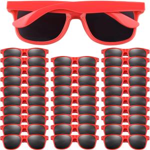 FEPITO Party Sunglasses Kids Sunglasses Bulk for Birthday Party supplies (Red)