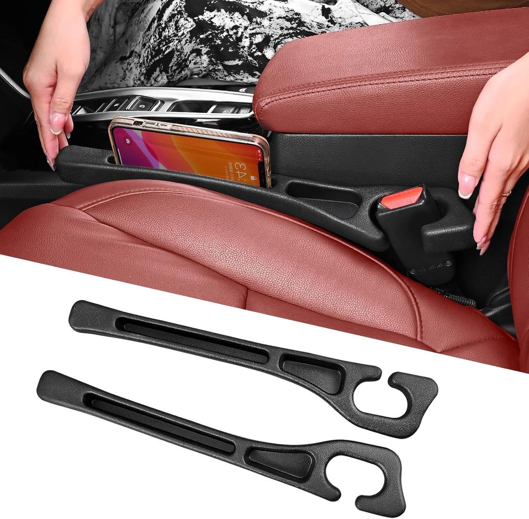 7F Car Seat Gap Filler, Organiser Between Seat and Centre Console, Universal Car Accessories, Fit SUV Truck Storage Black