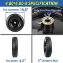 GICOOL 4.80/4.00-8" Wheelbarrow Tire, 16" Flat-Free Solid Tire and Wheel, 3-6" Centered Hub, 5/8" & 3/4" Bearing, For Garden Wagon Cart Trolley Dolly (1 Pack)
