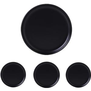 Matte Ceramic Appetizer Plates 6 Inch,Small Mini Dessert Plates Set of 4,Microwave and Oven Safe Snack,Bread,Butter Dessert,Pie,Cake Plates Cat Dishes(6 inch,Black)