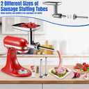 Metal Food Grinder Attachments for KitchenAid Stand Mixers, Meat Grinder, Sausage Stuffer, Perfect Mixer Attachment for KitchenAid Mixers, 15pcs Meat Grinder Accessories Set, Silver
