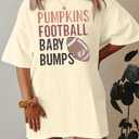 Maternity Pumpkins Football Shirt Women: Thanksgiving Pregnancy Tops Oversized Pumpkins T-Shirt Fall Football Tees (XL)