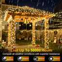 340 LED 90FT Christmas String Lights Outdoor, 12 Pro Modes and Timer Memory & Brightness, Plug in Waterproof Dark Green Wire Twinkle Light for for Xmas Yard Tree Wedding Party Decor (Warm White)