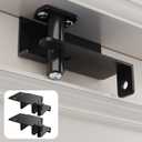 2 Pcs Adjustable Child Safety Door Top Lock, Child Safety Top Lock For Door, Metal Top Of Door Locks For Kids Safety, Door Top Lock For Interior Exterior French Door For Childproofing Black
