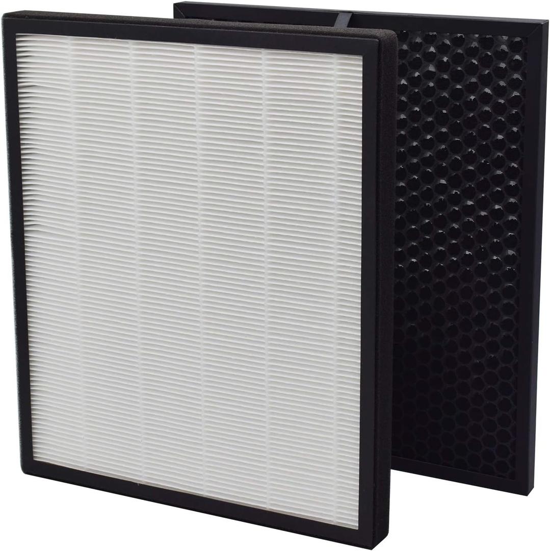 GHM Compatible LEVOIT LV-PUR-131 Air Purifier True HEPA & Activated Carbon Filters Set Compatible with LEVOIT LV-PUR-131 Air Purifier (1.8" x 13.6" x 1.8")