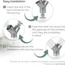 Vent Systems 5" Inch Metal Duct Connector  3-Way Y Fitting for Hose Splitter and Extractor Fan  Durable Galvanized Steel HVAC Adapter with Smooth Surface for Dryer, Exhaust, Ventilation Systems