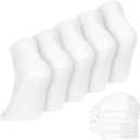 Geyoga 5 Pairs Non Slip Socks for Men Women Grip Socks with Cushion Unisex for Yoga Pilates Barre Home Workout (White)