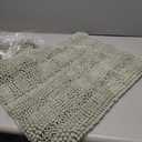 H.VERSAILTEX Sage Bathroom Rugs, Bath Mat Set of 2 Extra Thick Chenille Striped Pattern Shaggy Bath Rugs for Bath Room, Non Skid Bath Mats for Bathroom Floor (32 x 20 Plus 24 x 17 - Inches)