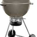 Weber Master-Touch Charcoal Grill, 22-Inch, Smoke Premium Outdoor BBQ Grill with Tuck-Away Lid Holder & OneTouch Cleaning System, PorcelainEnameled Kettle