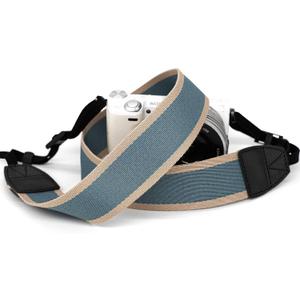 Eggsnow 1.5" Wide Camera Straps, Binocular Strap Universal Shoulder Strap for All DSLR Cameras & Binoculars, Great Gift for Men Women Photographers (D3 - Blue Stripe)