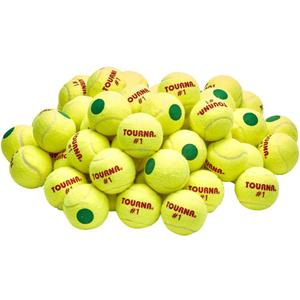 Tourna Green Dot Low Compression Tennis Balls, 60 pack