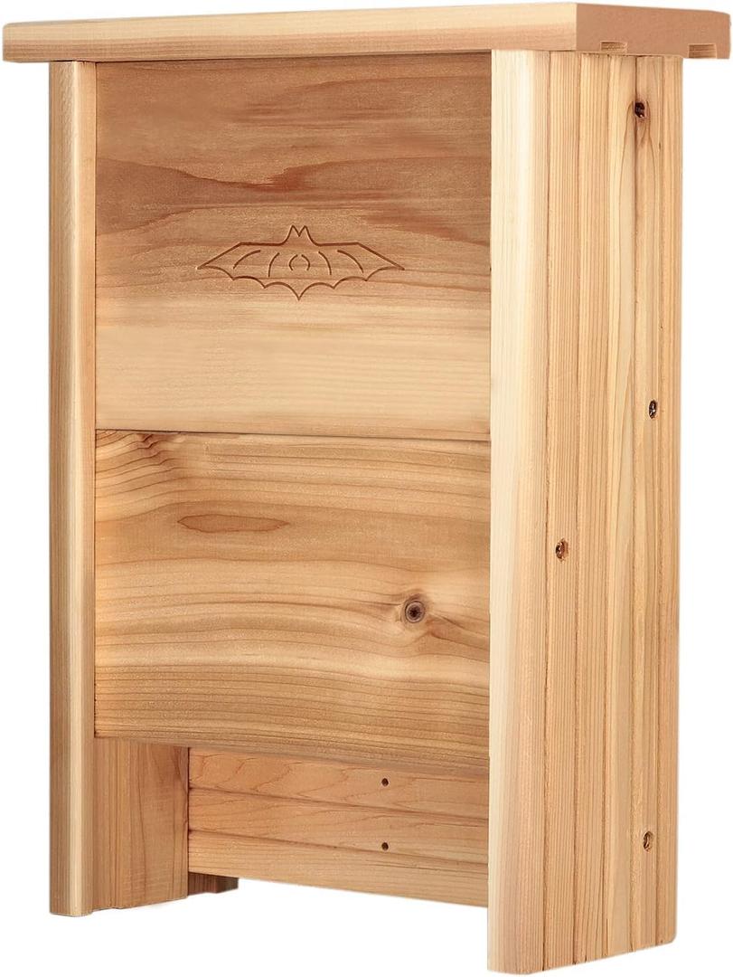 CEDAR ALPHA XL Bat Houses for Outside Clearance 16"x12" - Cedar Bat Box for Outdoor- Wall Post Pole Mountable - Alaskan Old Gowth Red Cedar - Bat Supplies for Wildlife Enthusiast Choice