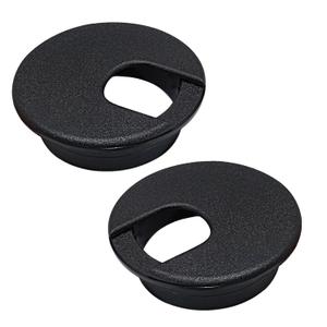 EASYEAH 2 Pcs Desk Grommet 2" / 50 mm, Desk Cord Hole Cover, Cable Grommet ABS Plastic, Desk Hole Grommet for Home & Office Pc, Detachable Cable Cord Organizer-Black