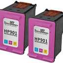 SPEEDYINKS Remanufactured Ink Cartridge Replacement for HP 901 (Color, 2 Cartridge Pack) Compatible with The Following HP Printer Model HP Office Jet J4540