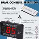 JIAWANSHUN Days Without Incident Sign,4.5" Electric Safety Scoreboard with Red LED Screen, Aluminum Bezel &Reset Key, Days Without A Lost Time Accident for Raising Safety Awareness 14x10x2 Inches
