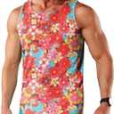 Men's Funny Tank Top Summer Beach Casual Fashion Print Tank Tops for Men Cool Gym Workout Athletic Sleeveless Shirts (Medium)