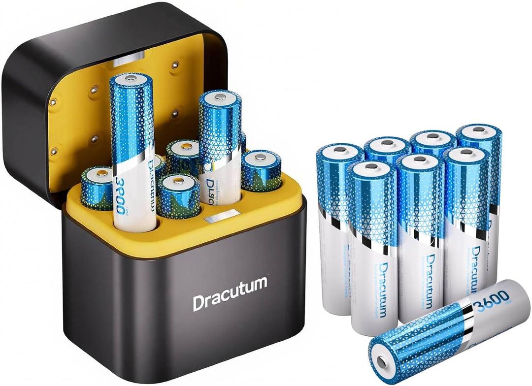 AA Rechargeable Batteries Lithium 16 Pack with Charger - 1.5V 3600mWh High Capacity Rechargeable AA Batteries, 2000 Cycles Long-Lasting Li-ion Doubel A Batteries