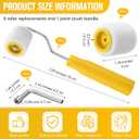 Honeydak 8 Pack Mini Paint Roller Small Paint Roller for Touch up Trim Edge or Corner, Extra Small Brushes Tool for Window Frames Photo Frames (1.2 Inch)