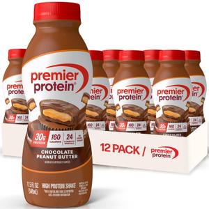 Premier Protein Shake, Chocolate Peanut Butter, 30g Protein, No Added Sugar, 24 Vitamins & Minerals to Support Immune Health, 11.5 fl oz, 12 Pack (Packaging May Vary) BB 9/14/25