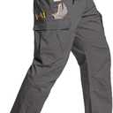 CARWORNIC Men's Stretch Tactical Work Pants Flex Ripstop Water Resistant EDC Utility Hiking Cargo Pants with 12 Pockets (38W x 32L, Dark Grey)