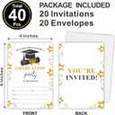 2 x 2025 graduation party invitations - 20 Graduation Invitation Letters with Envelopes, Star Bachelor Hat Fill in style invitation card, For university and masters Grad Party celebrate Supplies - A06