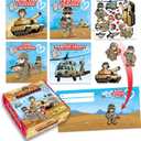 Kangaroo 28 Pack Military Bulk Valentines Day Cards for Kids School Classroom - Includes Envelopes & Stickers, Military Themed Valentines for Class Exchange Card, Valentine Party Favors Gifts for Kids, 2 Inches X 5.75 Inches X 5.5 Inches