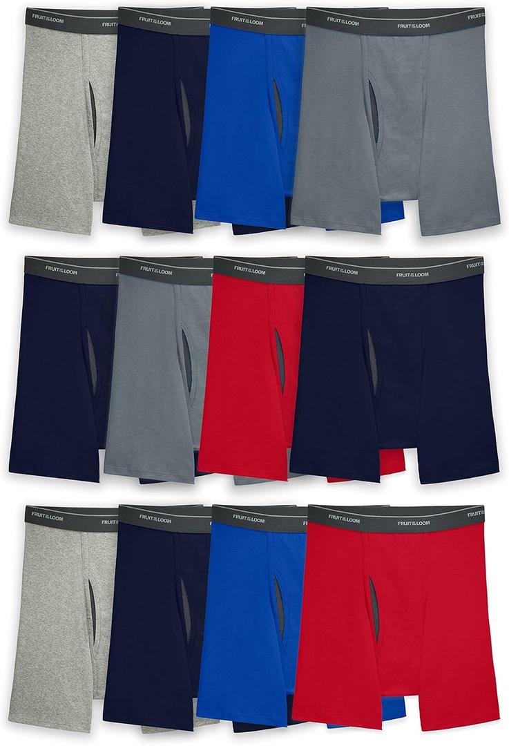 Fruit of the Loom Men's Coolzone Boxer Briefs, Moisture Wicking & Breathable, Assorted Color Multipacks (X-Large, 12 Pack - Assorted Colors)