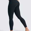 CRZ YOGA SculptAir No Front Seam Yoga Leggings 25" - High Waisted Womens Pants Workout Pilates Athletic V Back Buttery Soft (Blue, S)