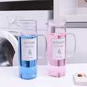 Laundry Detergent Dispenser Set with Labels and Handle for Laundry Room Organization and Storage- Easy Pour 2 Pack 50 oz Liquid Laundry Containers for Laundry Room Decor, Farmhouse Decor (Glass Lid)