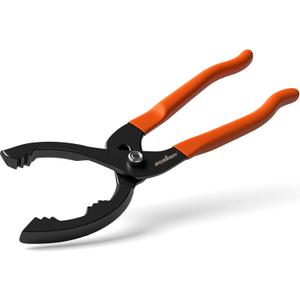 HORUSDY 12" Adjustable Oil Filter Pliers, Adjustable Oil Filter Wrench Removal Tool (Orange)