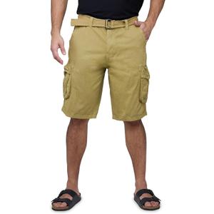 X RAY RAW X Mens Belted Cargo Shorts, Relaxed Fit Casual Knee Length Cargo Shorts for Men (Big and Tall Shorts for Men) (32, Hidden Snap Pocket - Khaki)