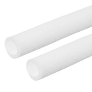 PATIKIL Pipe Insulation Foam Tube, 2 Pack Heat Preservation Foam Pipe Outdoor Wrap Pipe Covers 3-1/8" (80mm) ID x 4" (100mm) OD x 6.6 ft for Handle Grip HVAC Units, White