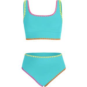 blibean Teen Girls Swimsuits Two Piece Bikini Sets with Chest Pad Size 6-15 Years (10-11 Y)