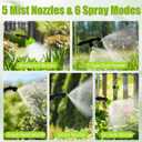 Battery Powered Backpack Sprayer 3 Gallon, Garden Sprayer with 3 Adjustable Pressures & Digital Display, Electric Pump Sprayer with 2.2Ah Battery, Telescopic Wand, 5 Nozzles for Yard Lawn