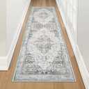 LIVEBOX Washable Runner Rug 2x6, Vintage Hallway Runner Rug, Soft Boho Kitchen Rug, Low Pile Medallion Rug for Entryway Rug with Non Slip Backing, Non Shedding Indoor Carpet
