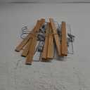 Nature Smile Solid Lotus Wood Deluxe Wooden Pants Hangers Bottom Hanger Jeans Hanger Skirt Hanger with 2-Adjustable Clips Anti-Rust Hook Pack of 7 (Natural)