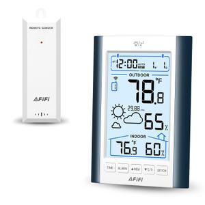 Indoor Outdoor Thermometer Hygrometer Wireless Weather Station - Inside Outside Thermometers Hygrometer Monitor with 330ft Remote Sensor, Battery Powered, Backlight Display - for Home, Patio Use
