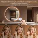 32" Round LED Bathroom Mirror with Lights, Backlit Mirror, Frameless