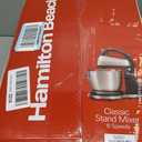 Hamilton Beach Classic Stand and Hand Mixer, 4 Quarts, 6 Speeds with QuickBurst, Bowl Rest, 290 Watts Peak Power, Black and Stainless