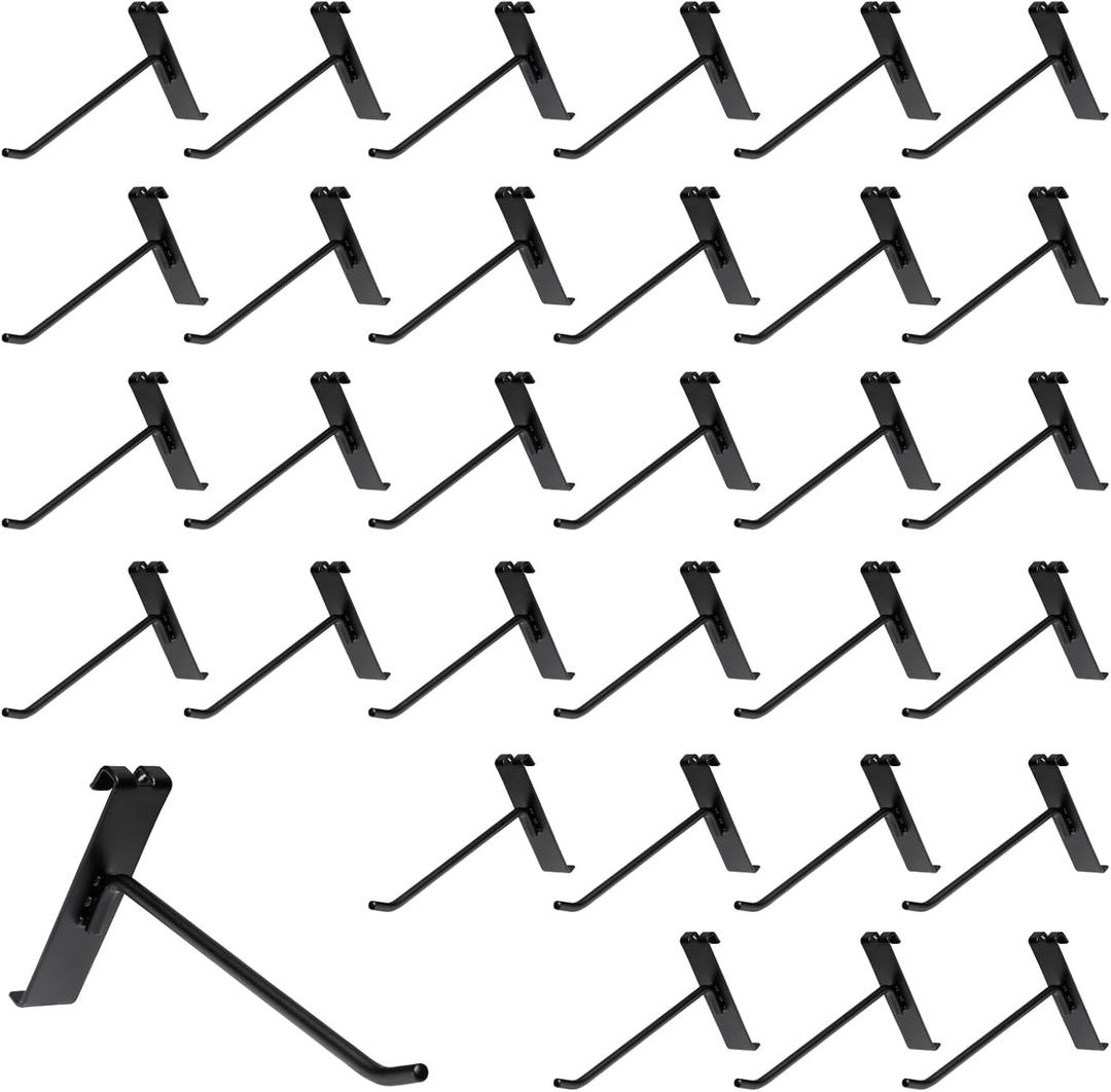 6 Inch Gridwall Hooks, Grid Panel Hanging Hooks for Retail, Home, and Workspace Organization, Displays, and Storage Solutions(40Pack,Black)