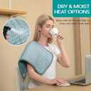 Heating Pad for Period Cramps, Heating Pad for Back/Neck/Shoulder Muscle Pain, 6 Heating&4 Timer Setting, Auto Shut Off, Dry/Moist Heat & Machine Washable, Gray Birthday Christmas Gifts for Women Mom