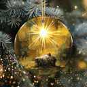 2 x Nativity Christmas Ornament 2025  Baby Jesus in Manger Under Bright Star  Religious Christian Christmas Decoration  Faith-Based Ornament for Families, Church Gifts, Catholic & Christian Dcor